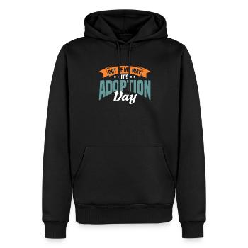 Adopte Adopte Père adopteur Mère adoptive - Sweat à capuche Premium bio Homme - noir - Devant - Nico (187cm)