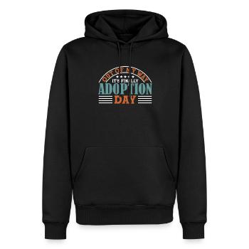 Adopte Adopte Père adopteur Mère adoptive - Sweat à capuche Premium bio Homme - noir - Devant - Nico (187cm)