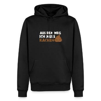 Lustiger Toiletten Spruch Aus Dem Weg Ich Muss - Männer Premium Bio Hoodie - Schwarz - Vorne - Nico (187cm)