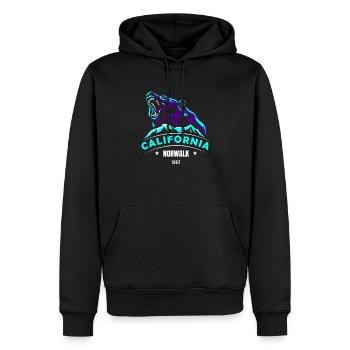 Norwalk California 1957 Hike Popular City - Men’s Premium Organic Hoodie - black - Front - Nico (187cm)