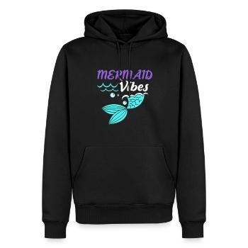 Mermaid Vibes Femmes Mignonnes Filles - Sweat à capuche Premium bio Homme - noir - Devant - Nico (187cm)