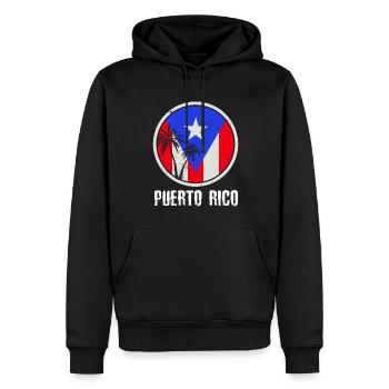 Patriotic Vintage Porto Rico Flag Rican - Sweat à capuche Premium bio Homme - noir - Devant - Nico (187cm)