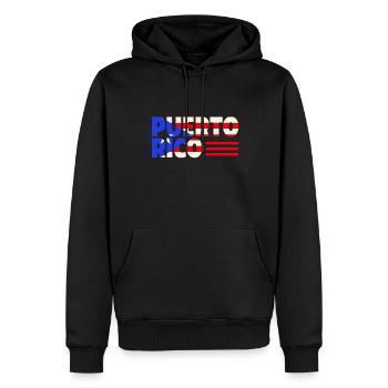 Patriotic Vintage Porto Rico Flag Rican - Sweat à capuche Premium bio Homme - noir - Devant - Nico (187cm)