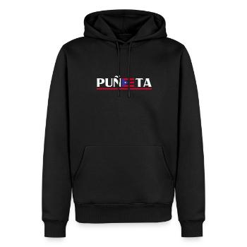 Patriotic Vintage Puerto Rico Puneta Drapeau - Sweat à capuche Premium bio Homme - noir - Devant - Nico (187cm)