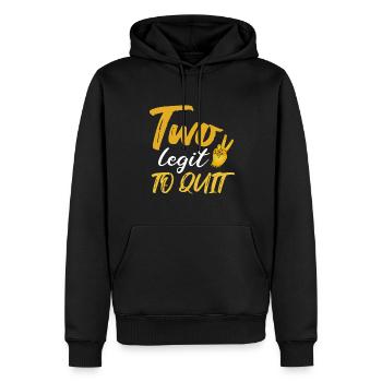 Deux tenues légitimes et drôles sur le thème du hip-hop - Sweat à capuche Premium bio Homme - noir - Devant - Nico (187cm)
