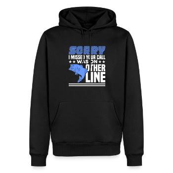 Pêche Pêche Pêcheur Pêche Canne à pêche - Sweat à capuche Premium bio Homme - noir - Devant - Nico (187cm)