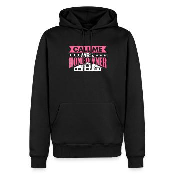 Propriétaire Propriétaire Cadeau Propriétaire Propriétaire - Sweat à capuche Premium bio Homme - noir - Devant - Nico (187cm)