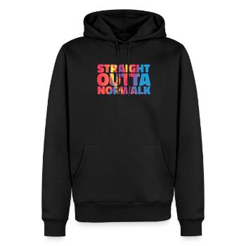 Straight out of Norwalk California Walking Town - Men’s Premium Organic Hoodie - black - Front - Nico (187cm)