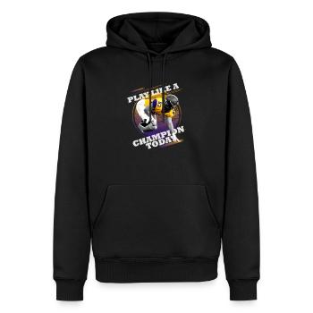 Spielen Sie Heute Ein Champion Football Rugby - Männer Premium Bio Hoodie - Schwarz - Vorne - Nico (187cm)