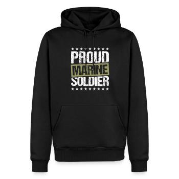 Soldat Bundeswehr Armee Freundin Berufssoldat - Männer Premium Bio Hoodie - Schwarz - Vorne - Nico (187cm)