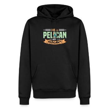 Pelican Pelicans Oiseaux Oiseaux Oiseaux - Sweat à capuche Premium bio Homme - noir - Devant - Nico (187cm)