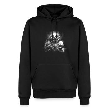 Free Hug’s Skull - Police sanglante Halloween - Sweat à capuche Premium bio Homme - noir - Devant - Nico (187cm)