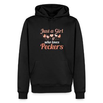 Just a girl who loves Pecker - Men’s Premium Organic Hoodie - black - Front - Nico (187cm)