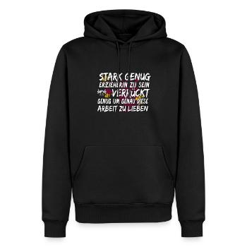 Kita Spruch für Erzieherin Kindergarten - Männer Premium Bio Hoodie - Schwarz - Vorne - Nico (187cm)