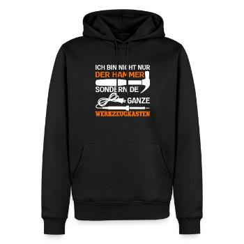 Ich Bin Nicht Nur Der Hammer Der Ganze - Männer Premium Bio Hoodie - Schwarz - Vorne - Nico (187cm)