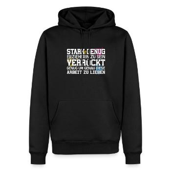 Kita Spruch für Erzieherin Kindergarten - Männer Premium Bio Hoodie - Schwarz - Vorne - Nico (187cm)