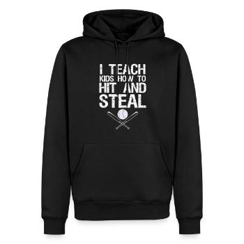 Ich Bringe Kindern Bei, Wie Man Lustigen - Männer Premium Bio Hoodie - Schwarz - Vorne - Nico (187cm)