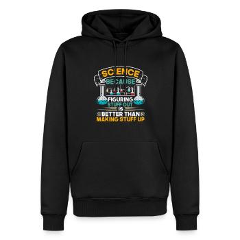 La science parce que la drôle de tribu geek - Sweat à capuche Premium bio Homme - noir - Devant - Nico (187cm)