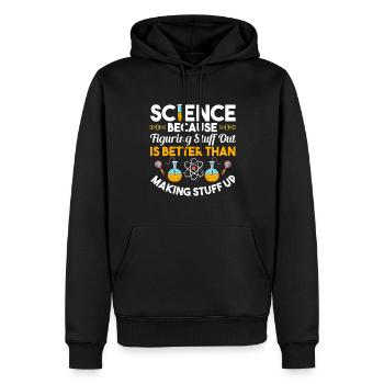 La science parce que la drôle de tribu geek - Sweat à capuche Premium bio Homme - noir - Devant - Nico (187cm)