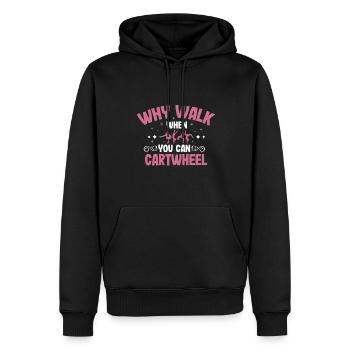 Pourquoi marcher quand on peut faire des acrobaties à vélo - Sweat à capuche Premium bio Homme - noir - Devant - Nico (187cm)