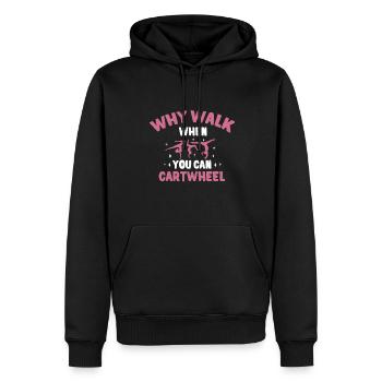 Pourquoi marcher quand on peut faire des acrobaties à vélo - Sweat à capuche Premium bio Homme - noir - Devant - Nico (187cm)