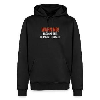 Avertissement J’ai acheté le paquet de boisson drôle - Sweat à capuche Premium bio Homme - noir - Devant - Nico (187cm)