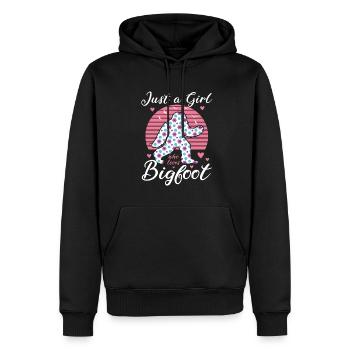 Nur Ein Mädchen, Das Bigfoot Sasquatch Liebt - Männer Premium Bio Hoodie - Schwarz - Vorne - Nico (187cm)