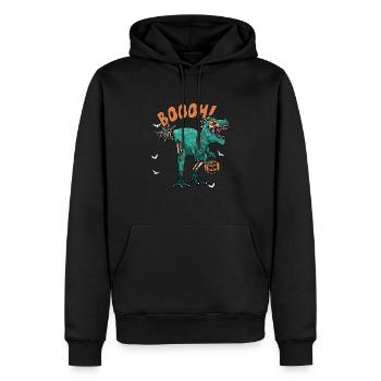 Dinosaur Trex Dino Pumpkins Moon Boys - Männer Premium Bio Hoodie - Schwarz - Vorne - Nico (187cm)
