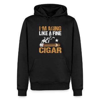 Les cigares sont ma thérapie Les fumeurs de cigares - Sweat à capuche Premium bio Homme - noir - Devant - Nico (187cm)