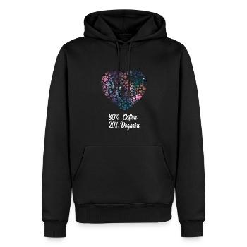 Coton Poils de chien Pattes Coeur - Dictons de chien - Sweat à capuche Premium bio Homme - noir - Devant - Nico (187cm)