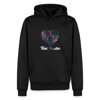 Think Positive ( Pawsitiv ) Dog Heart - Dictons pour chiens - Sweat à capuche Premium bio Homme - noir - Devant - Nico (187cm)