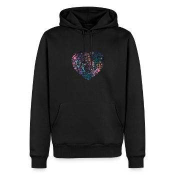 Hundeherz mit Pfoten in der Galaxie Hunde Sprüche - Männer Premium Bio Hoodie - Schwarz - Vorne - Nico (187cm)