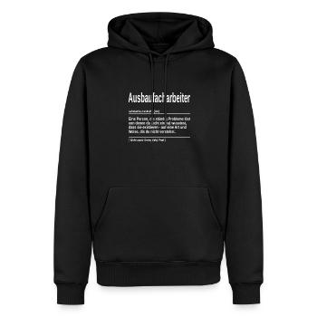 Ausbaufacharbeiter substantiv Genie, Held, Profi - Männer Premium Bio Hoodie - Schwarz - Vorne - Nico (187cm)