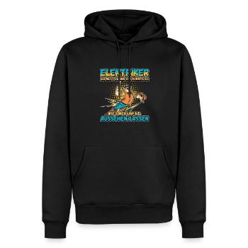 Elektriker - Sei nett zu mir - Elektroniker Lustig - Männer Premium Bio Hoodie - Schwarz - Vorne - Nico (187cm)
