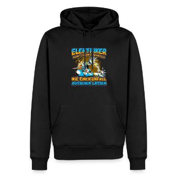 Elektriker - Sei nett zu mir - Elektroniker Lustig - Männer Premium Bio Hoodie - Schwarz - Vorne - Nico (187cm)