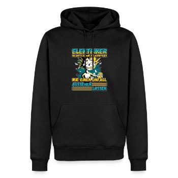 Elektriker - Sei nett zu mir - Elektroniker Lustig - Männer Premium Bio Hoodie - Schwarz - Vorne - Nico (187cm)