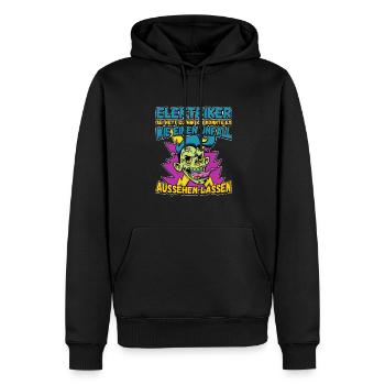 Elektriker - Sei nett zu mir - Elektroniker Lustig - Männer Premium Bio Hoodie - Schwarz - Vorne - Nico (187cm)