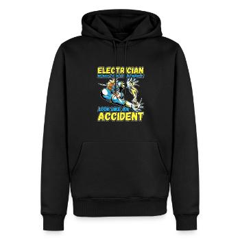Électricien - Soyez gentil avec moi - Technicien en électronique Lustig - Sweat à capuche Premium bio Homme - noir - Devant - Nico (187cm)
