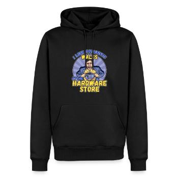 I like romantic walks in the hardware store - Men’s Premium Organic Hoodie - black - Front - Nico (187cm)