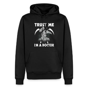Vertrauen Sie Mir, Ich Bin Ein Arzt Pestarzt - Männer Premium Bio Hoodie - Schwarz - Vorne - Nico (187cm)