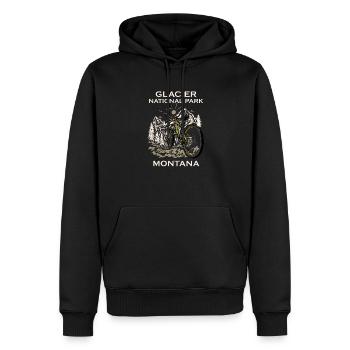 Montagnes du parc national des Glaciers Billings Montana - Sweat à capuche Premium bio Homme - noir - Devant - Nico (187cm)