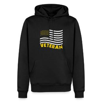Vétéran Du service du drapeau américain États-Unis - Sweat à capuche Premium bio Homme - noir - Devant - Nico (187cm)