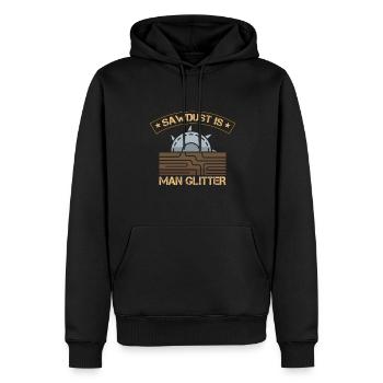 Sawdust is man glitter woodworker - Men’s Premium Organic Hoodie - black - Front - Nico (187cm)