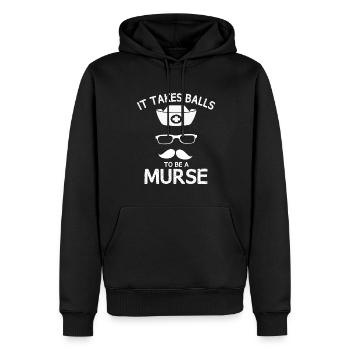 Lustige Männliche Krankenschwester Murse CNA LPN - Männer Premium Bio Hoodie - Schwarz - Vorne - Nico (187cm)