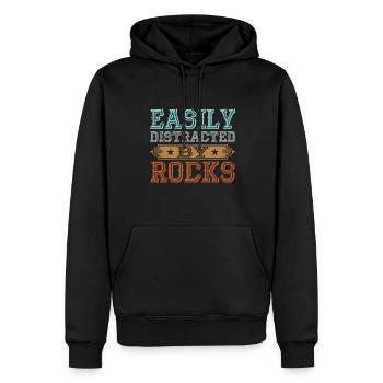 Facilement distrait par Rocks Geology Rock Collector - Sweat à capuche Premium bio Homme - noir - Devant - Nico (187cm)