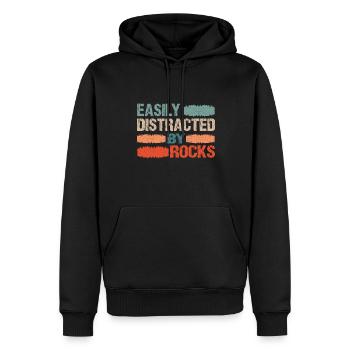 Facilement distrait par Rocks Geology Rock Collector - Sweat à capuche Premium bio Homme - noir - Devant - Nico (187cm)
