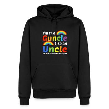 Drôle de Guncle-homosexuel - Sweat à capuche Premium bio Homme - noir - Devant - Nico (187cm)