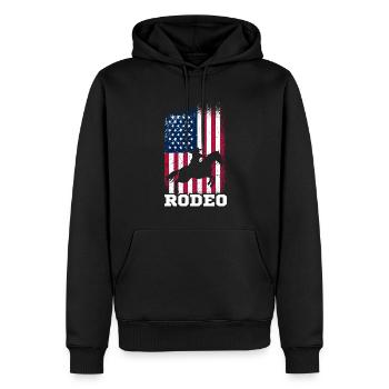 Cowboy Rodeo Western Bull Rider Bucking Riding - Männer Premium Bio Hoodie - Schwarz - Vorne - Nico (187cm)