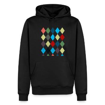 Rhombus Weißes Rotes Kostüm Halloween Anzug - Männer Premium Bio Hoodie - Schwarz - Vorne - Nico (187cm)