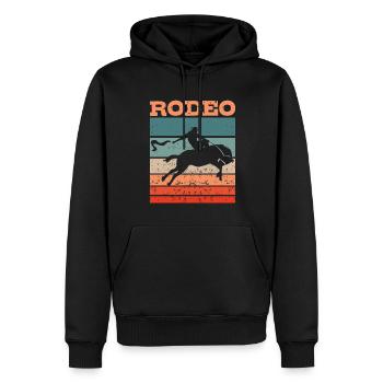 Cowboy Rodeo Western Bull Rider Bucking Riding - Männer Premium Bio Hoodie - Schwarz - Vorne - Nico (187cm)
